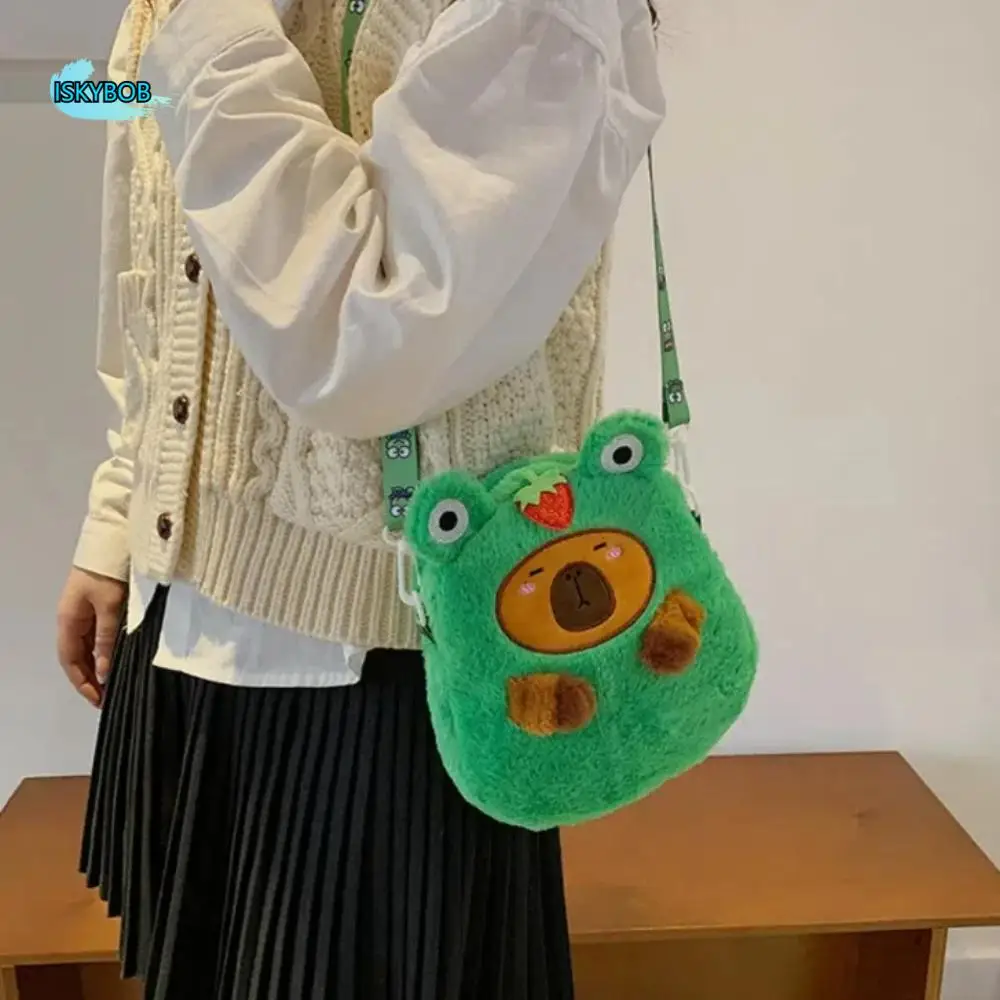Casual Large Capacity Capybara Crossbody Bag Plush Doll Soft Cartoon Phone Bag Frog Portable Single Shoulder Bag Outdoor 
Casual Large Capacity Capybara Crossbody Bag Plush Doll Soft Cartoon Phone Bag Frog Portable Single Shoulder Bag Outdoor