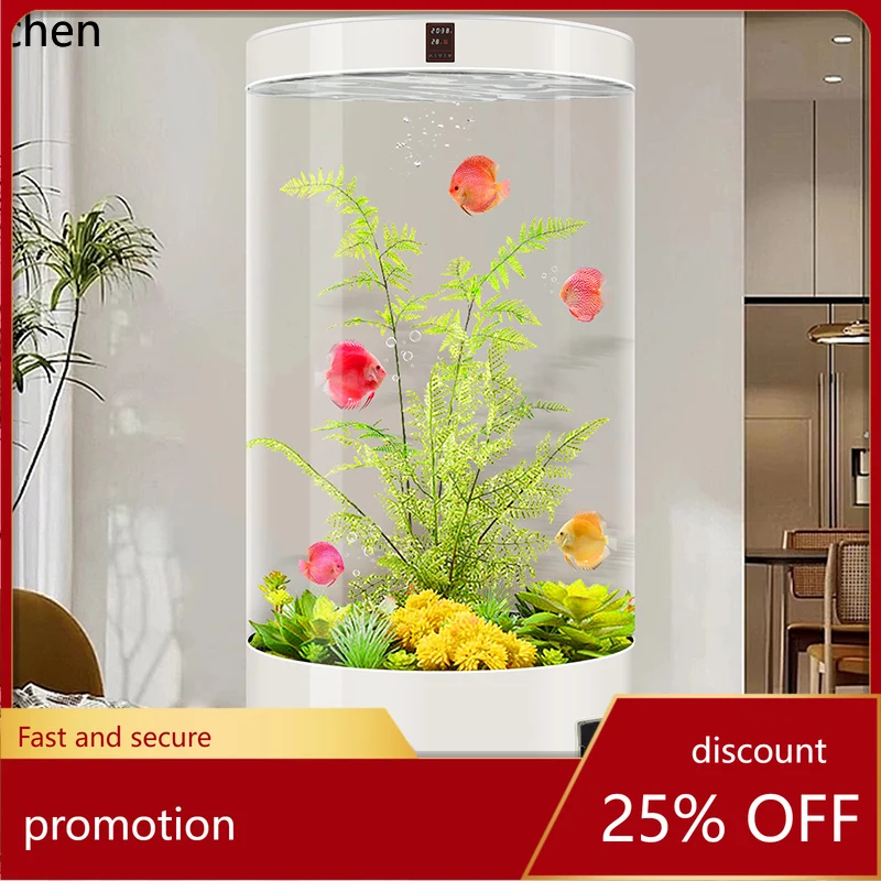 ZMLcylindrical fish tank living room new small vertical glass ecological water box
ZMLcylindrical fish tank living room new small vertical glass ecological water box
