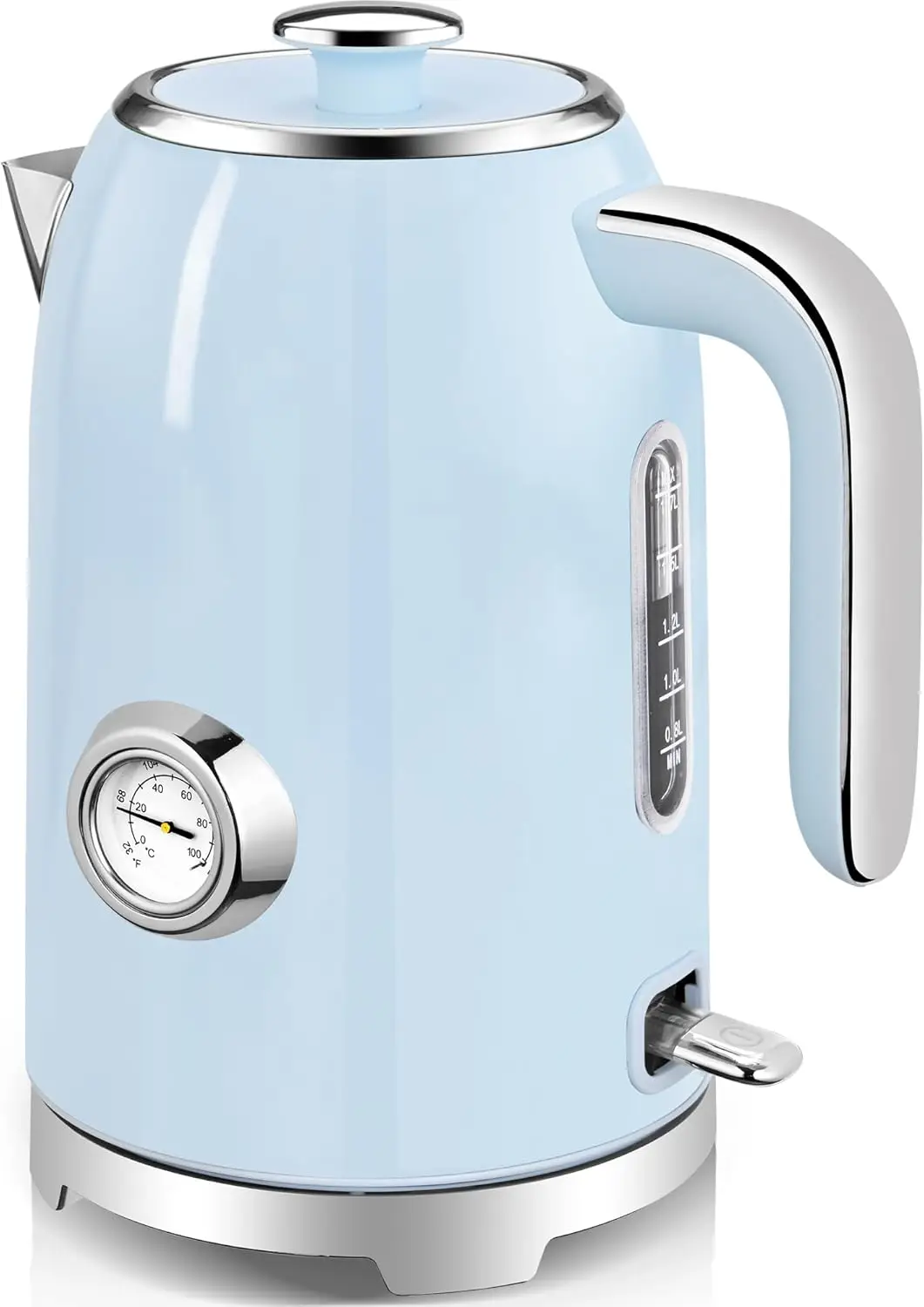 Electric Kettle 57oz Hot Water Boiler with Thermometer, 1500W Fast Heating Stainless Steel Tea Pot, Cordless with LED Indicator
Electric Kettle 57oz Hot Water Boiler with Thermometer, 1500W Fast Heating Stainless Steel Tea Pot, Cordless with LED Indicator