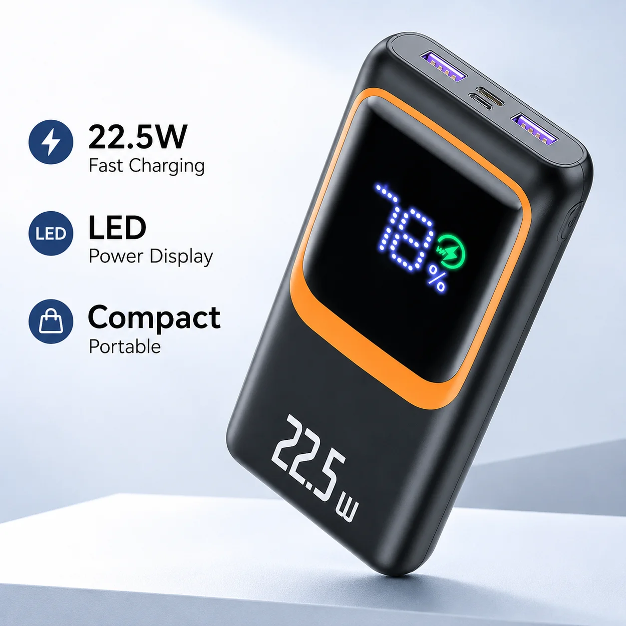 20000mAh Power Bank PD 22.5W Portable Fast Charger for Samsung iPhone Xiaomi Travel Backup Power Bank for Daily Use
20000mAh Power Bank PD 22.5W Portable Fast Charger for Samsung iPhone Xiaomi Travel Backup Power Bank for Daily Use