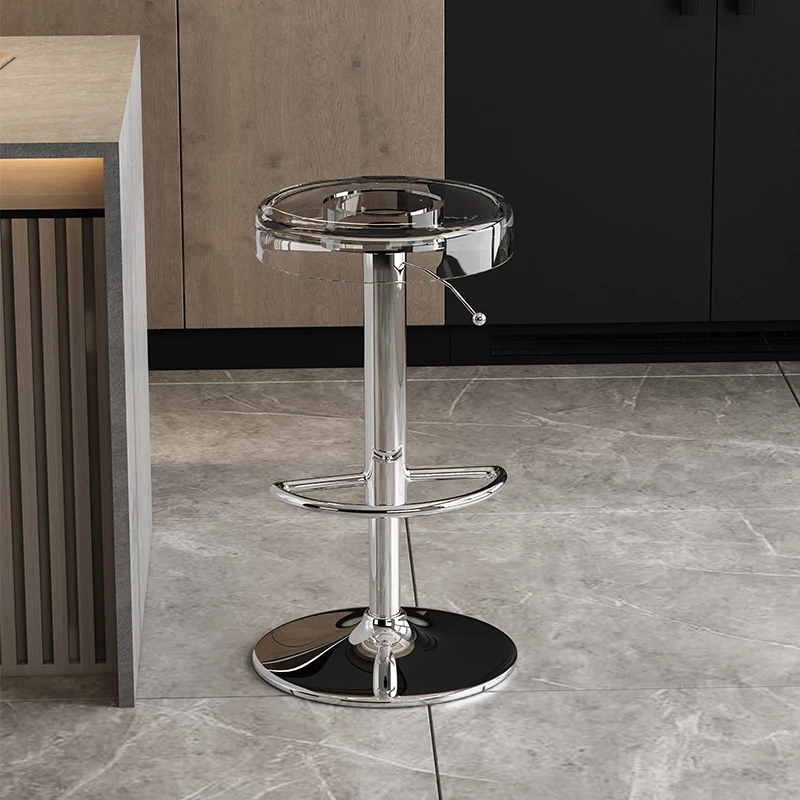 Adjustable Acrylic Swivel Bar Stool - Industrial Chic with Footrest, Counter Height Metal Base
Adjustable Acrylic Swivel Bar Stool - Industrial Chic with Footrest, Counter Height Metal Base