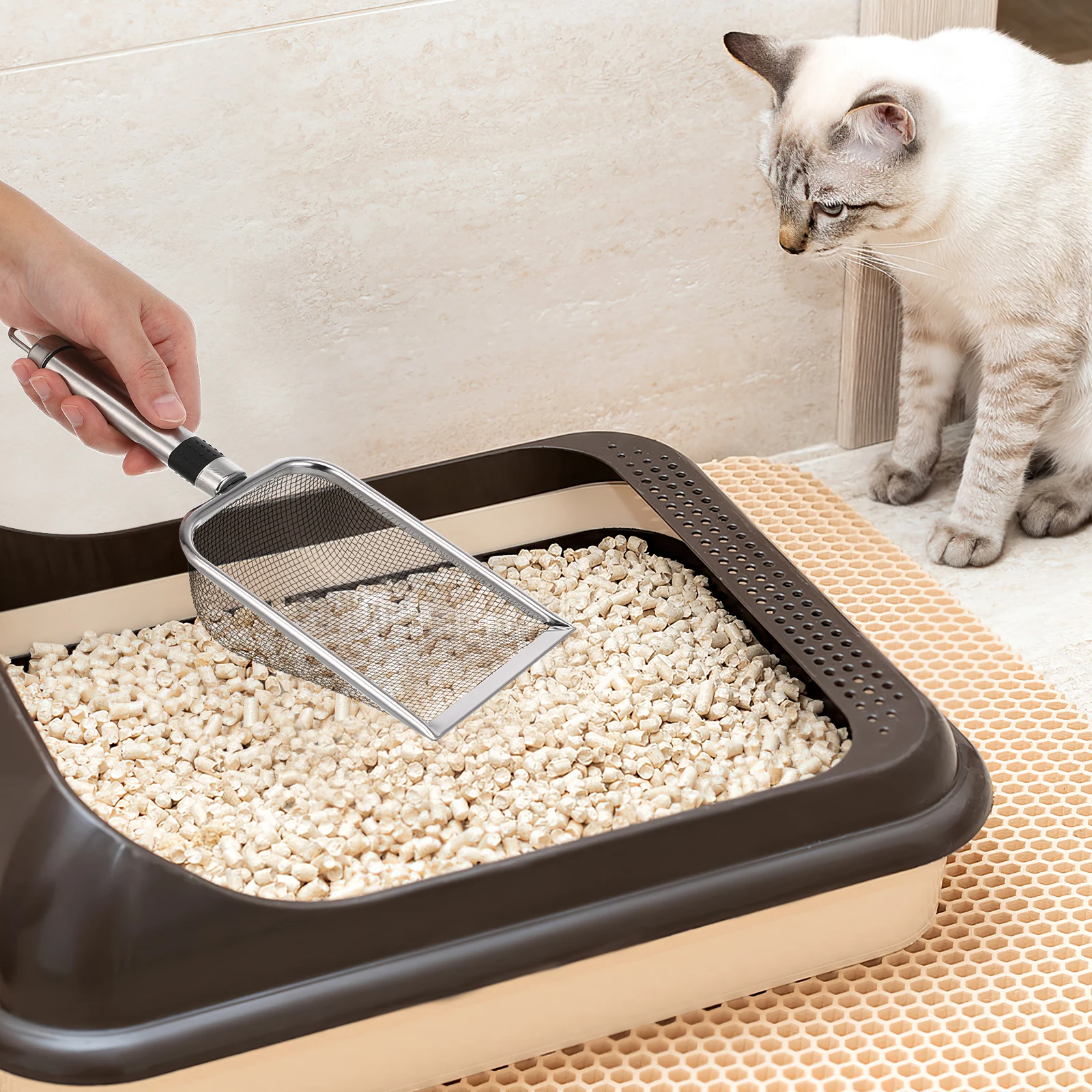 Stainless Steel Cat Litter Scoop Non Stick Small Cats Poop Cleaner Sand Sifter Metal Litter Scooper Efficient Sand Leakage
Stainless Steel Cat Litter Scoop Non Stick Small Cats Poop Cleaner Sand Sifter Metal Litter Scooper Efficient Sand Leakage