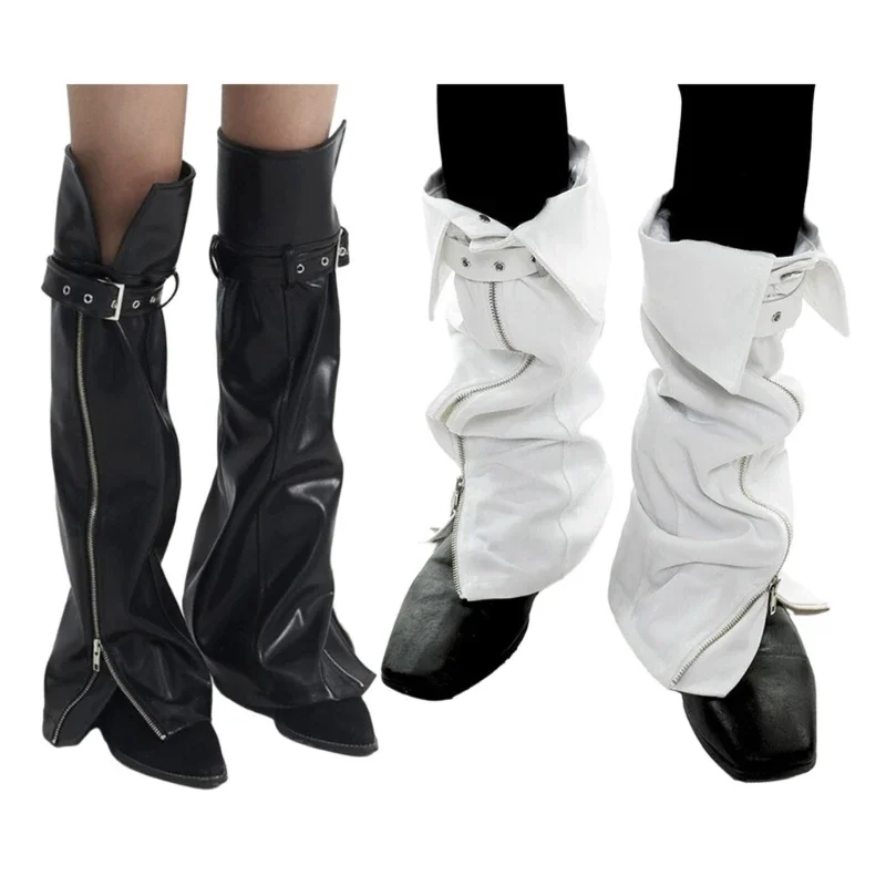 Rock Punk Zipper Buckle Long Leg Socks Gothic Leather Leg Warmers Harajuku Knee High Leg Sleeve Socks for Womens
Rock Punk Zipper Buckle Long Leg Socks Gothic Leather Leg Warmers Harajuku Knee High Leg Sleeve Socks for Womens
