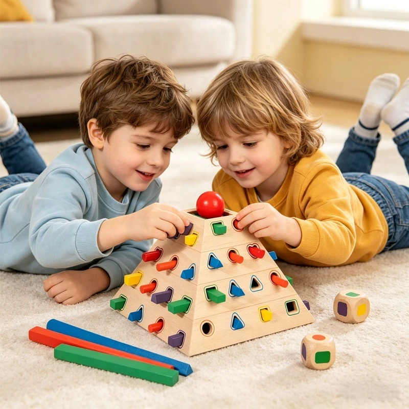 Montessori Geometric Shape Matching Toy, Color Cognition Insert Rod Pyramid, Educational Wooden Table Game for Kids Daily Play
Montessori Geometric Shape Matching Toy, Color Cognition Insert Rod Pyramid, Educational Wooden Table Game for Kids Daily Play