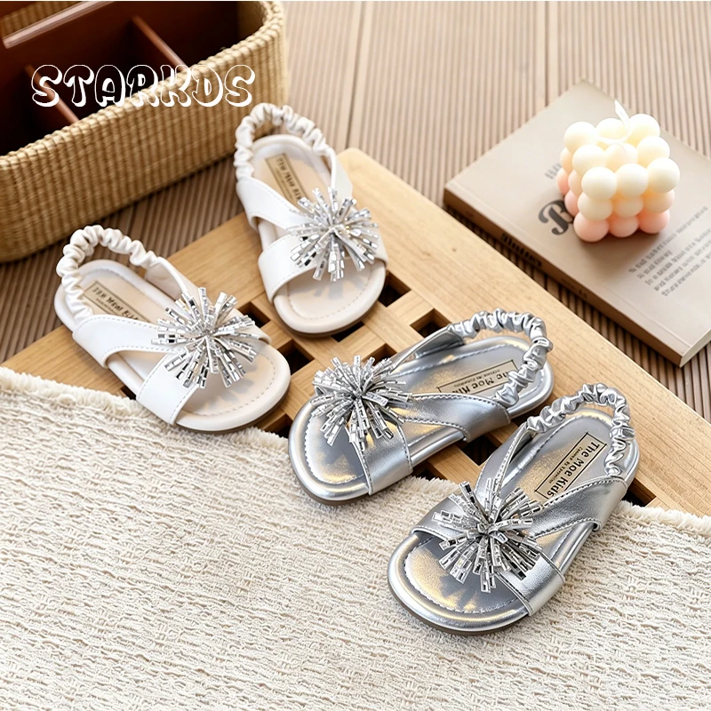 Slip-on Elastic Band Casual Sandals Kid Girls Bling Rhinestone Flower Design Slingback Shoes Baby Child Summer Flat Shoes
Slip-on Elastic Band Casual Sandals Kid Girls Bling Rhinestone Flower Design Slingback Shoes Baby Child Summer Flat Shoes
