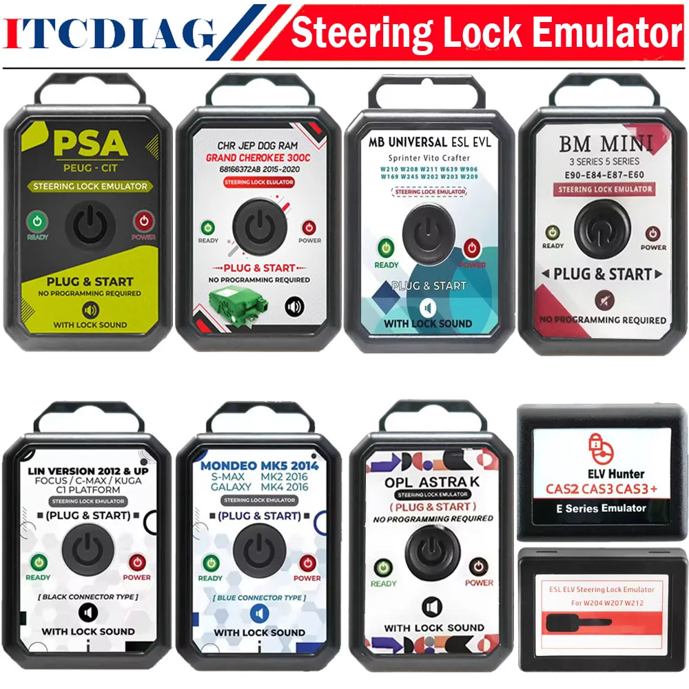 Universal Steering Lock Emulator Simulator for BMW/ Renault/ Land Rover/ Mercedes Benz/ Volvo/ Ford/ MB/ Opel/ PSA/ Jeep More
Universal Steering Lock Emulator Simulator for BMW/ Renault/ Land Rover/ Mercedes Benz/ Volvo/ Ford/ MB/ Opel/ PSA/ Jeep More