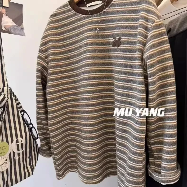 Loose Fit Striped Base irt 300 Pou plus Size Casual Versatile Korean Sle High End Feeling Autumn Winter Hoodie Sweatirt
Loose Fit Striped Base irt 300 Pou plus Size Casual Versatile Korean Sle High End Feeling Autumn Winter Hoodie Sweatirt