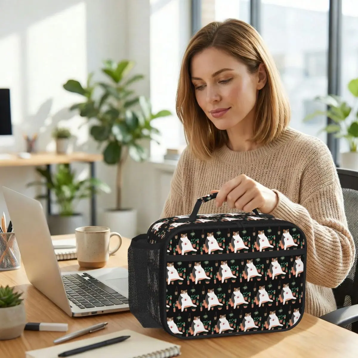Calico Cat With Pot Plants Cat For Mom Insulated Lunch Bag for Women Office Cooler Thermal Food Box Tote Lunch Boxes Container
Calico Cat With Pot Plants Cat For Mom Insulated Lunch Bag for Women Office Cooler Thermal Food Box Tote Lunch Boxes Container