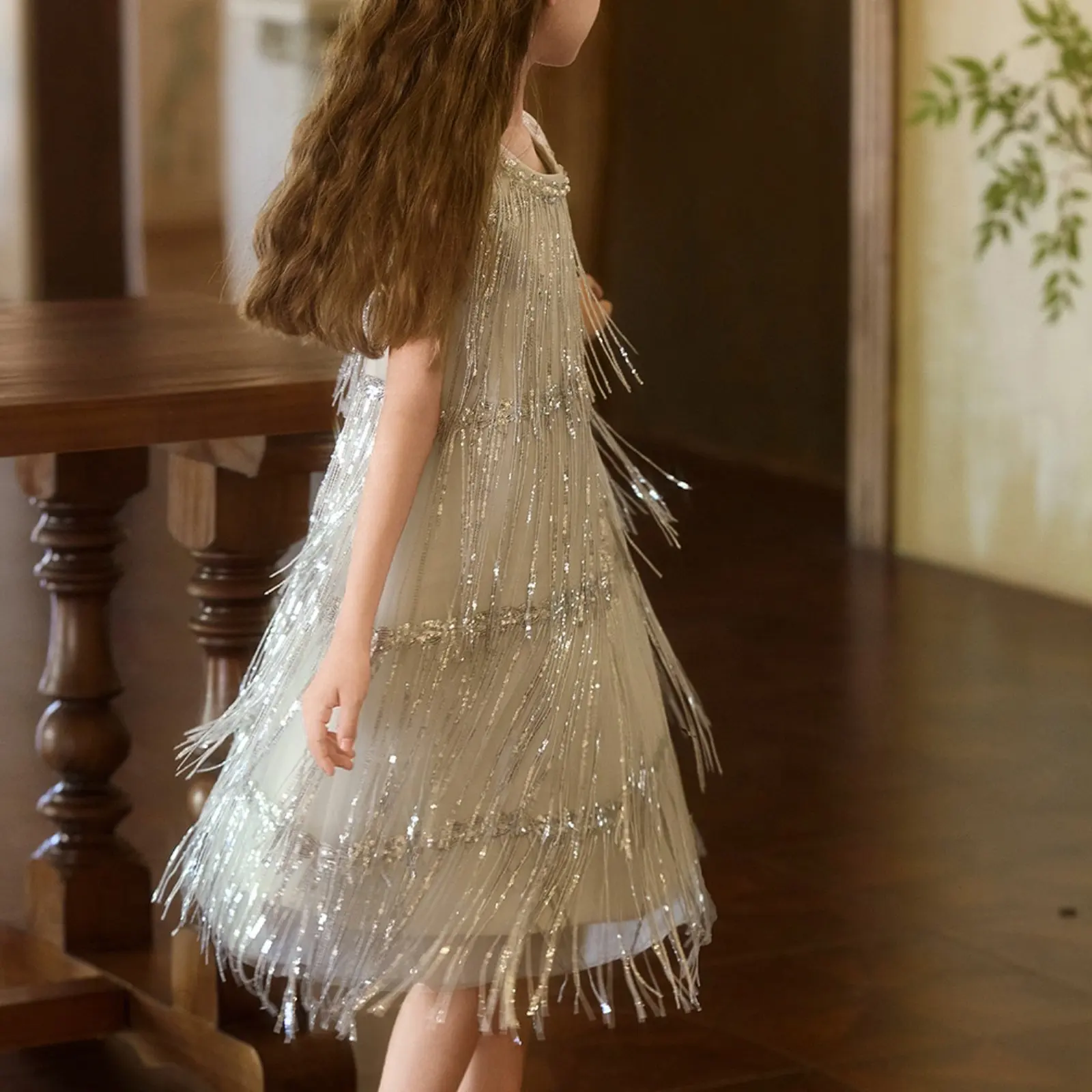Sequin Fringe Dress Dressy Look Sequin Tassel Dress Children's Clothing Lightweight Fully Lined for Performance, Piano Recital
Sequin Fringe Dress Dressy Look Sequin Tassel Dress Children's Clothing Lightweight Fully Lined for Performance, Piano Recital