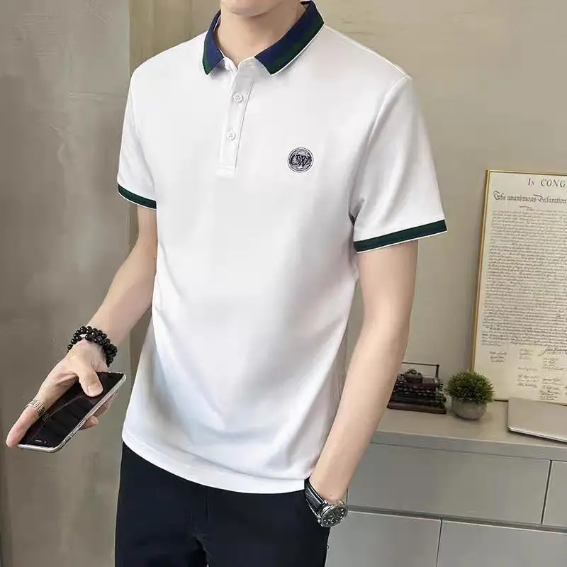 Men's Slim Fit Polo Shirt Summer New Casual Embroidered Lapel Short Sleeve Tops Fashion Tee
Men's Slim Fit Polo Shirt Summer New Casual Embroidered Lapel Short Sleeve Tops Fashion Tee
