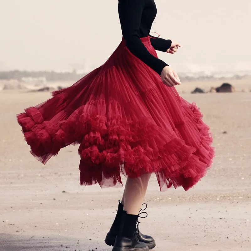 TIYIHAILEY Free Shipping 2022 New Mesh Women Skirt Summer Spring High Quality Elastic Waist Ball Gown Skirts Big Hem Red Black
TIYIHAILEY Free Shipping 2022 New Mesh Women Skirt Summer Spring High Quality Elastic Waist Ball Gown Skirts Big Hem Red Black