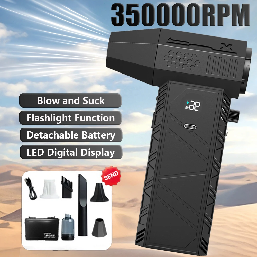 350000RPM Violent Turbo Fan Brushless Motor with LED Light&Display 6000mAh/8000mAh Jetdry Blower Portable Vacuum Cleaner Car Dry
350000RPM Violent Turbo Fan Brushless Motor with LED Light&Display 6000mAh/8000mAh Jetdry Blower Portable Vacuum Cleaner Car Dry