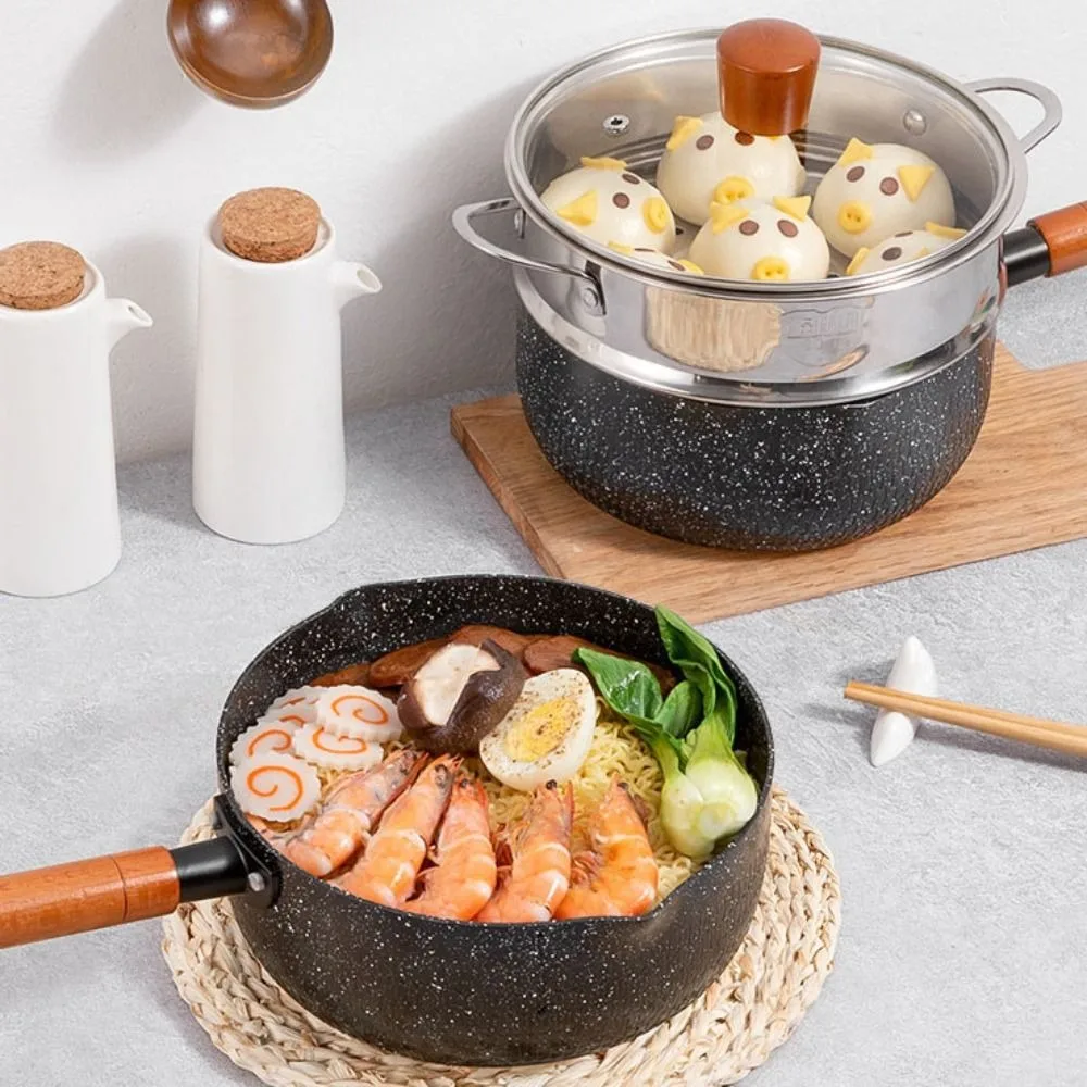 Non-Stick Milk Pot with Lid and Pour Spout Wood Handle Cooking Saucepan Japanese Style Flat Bottom Soup Pot Baby Food
Non-Stick Milk Pot with Lid and Pour Spout Wood Handle Cooking Saucepan Japanese Style Flat Bottom Soup Pot Baby Food