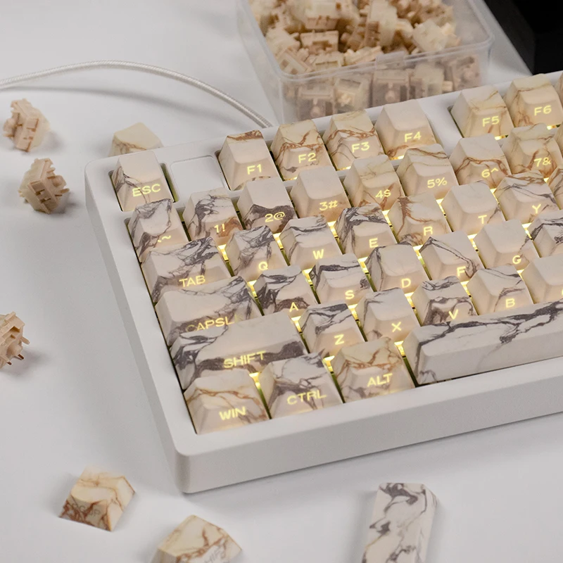 131 Keys PBT Keycaps Shine Through Keycaps Side Print Keycaps Dye Sub Cherry Profile Custom Keycaps Keyboard Keycap for 61/68/84
131 Keys PBT Keycaps Shine Through Keycaps Side Print Keycaps Dye Sub Cherry Profile Custom Keycaps Keyboard Keycap for 61/68/84