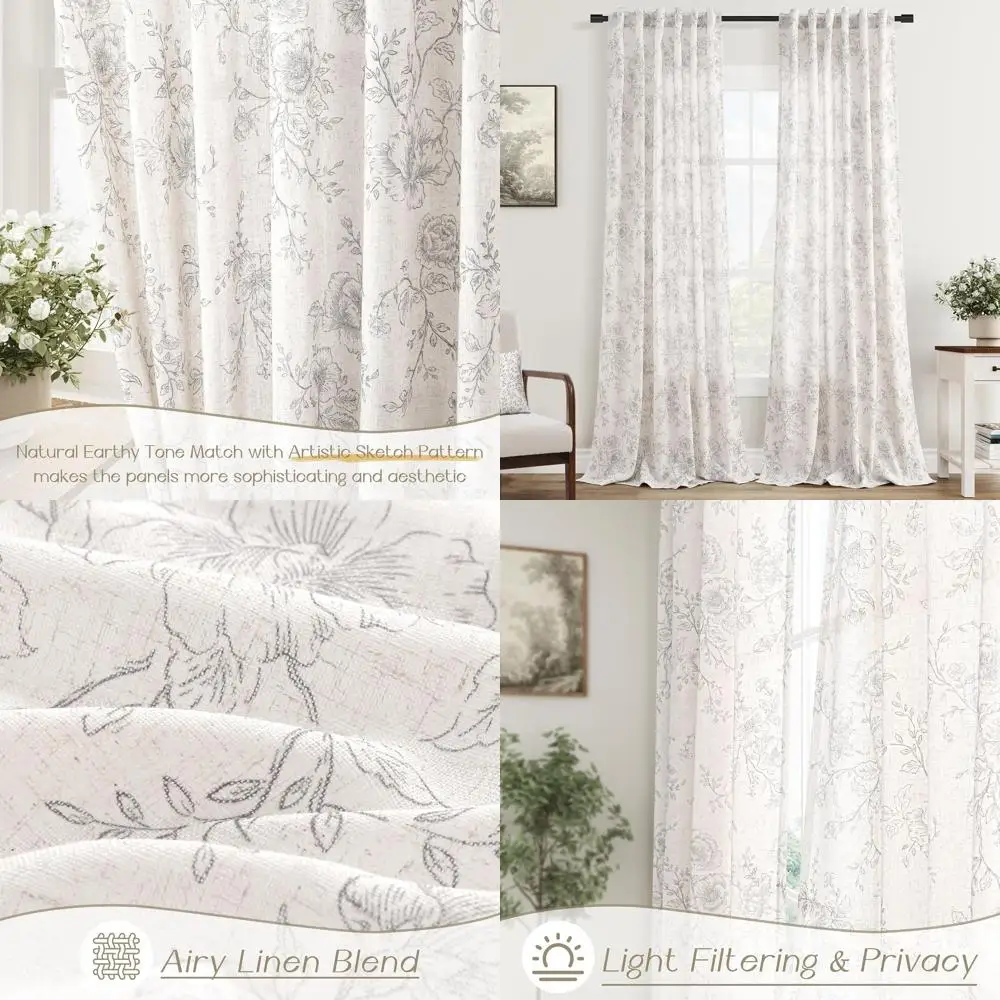 Серые и кремовые льняные шторы с цветочным принтом, 108 для гостиной, текстура мешковины в деревенском стиле, стиль потертого шика, длина 9 футов
Серые и кремовые льняные шторы с цветочным принтом, 108 для гостиной, текстура мешковины в деревенском стиле, стиль потертого шика, длина 9 футов