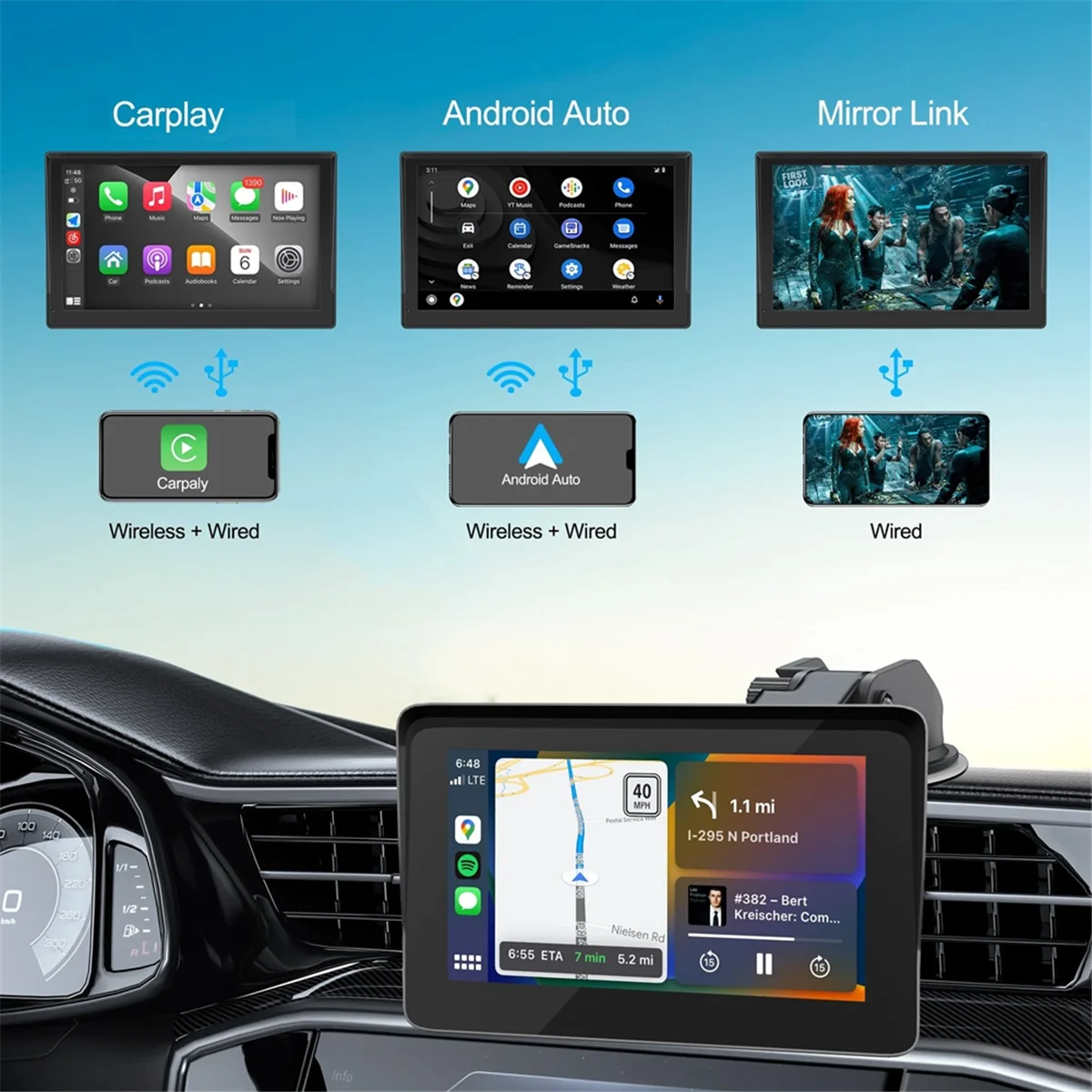 Wireless Carplay Car Stereo, 9Inch Touch Screen Carplay and Super Hot , Mirror Link//FM/BT
Wireless Carplay Car Stereo, 9Inch Touch Screen Carplay and Super Hot , Mirror Link//FM/BT