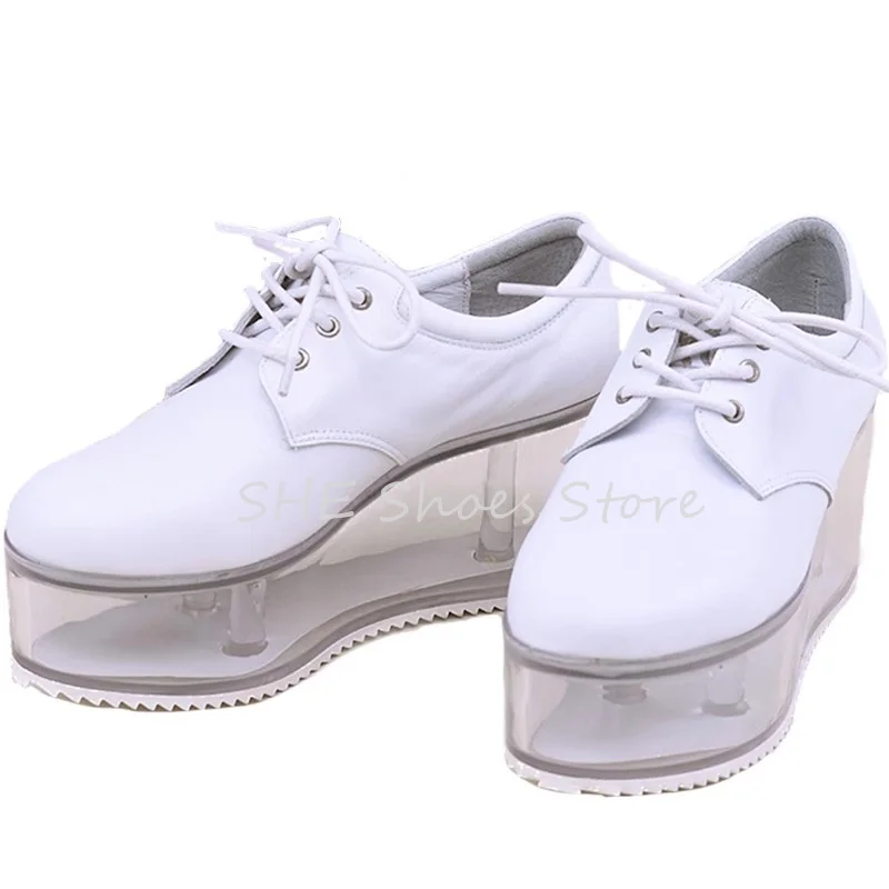 Fashion Diy Transparent Chunky Platform Women Shoes Round Toe Hight Increasing Lace-Up Sneakers Ladies Outside Casual Shoes
Fashion Diy Transparent Chunky Platform Women Shoes Round Toe Hight Increasing Lace-Up Sneakers Ladies Outside Casual Shoes