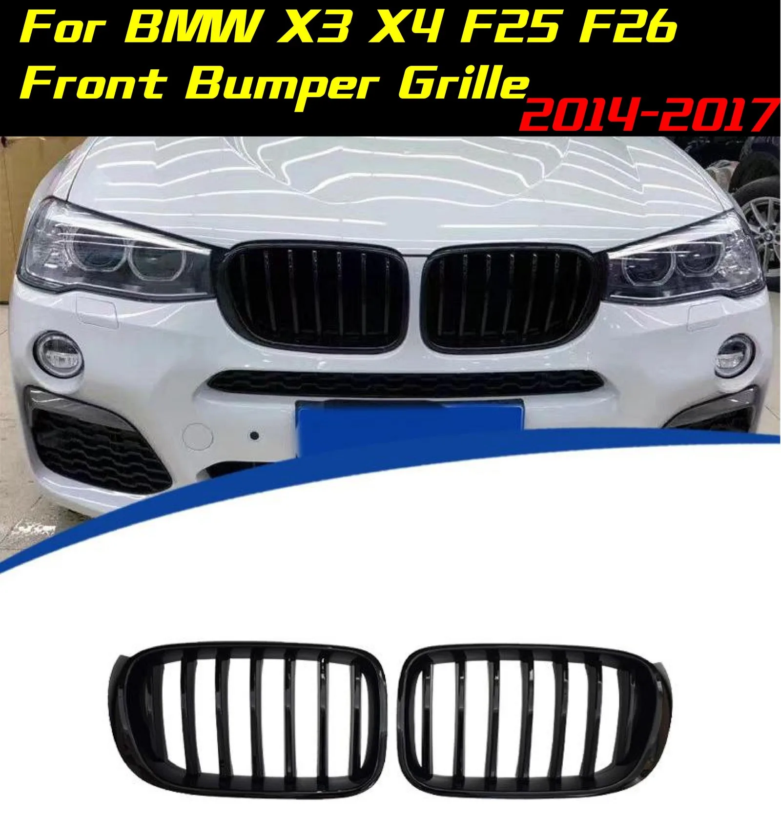 Решетка переднего бампера для BMW X3 X4 F25 F26 2014-2017, передняя решетка, автоматическая гоночная решетка, модификация, спортивные комплекты, автомобильный аксессуар 
Решетка переднего бампера для BMW X3 X4 F25 F26 2014-2017, передняя решетка, автоматическая гоночная решетка, модификация, спортивные комплекты, автомобильный аксессуар