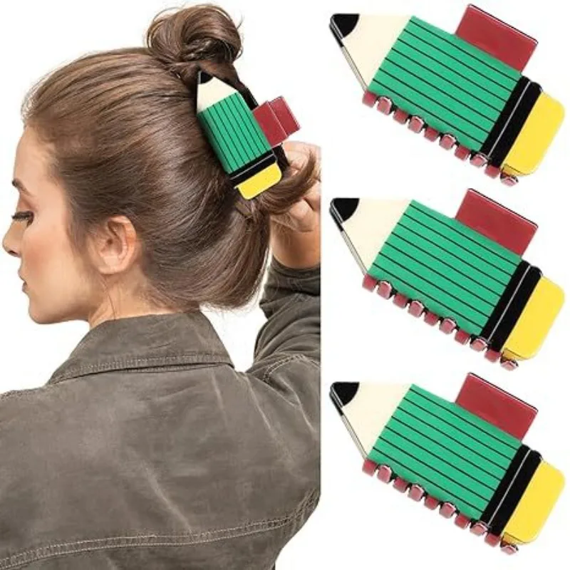 Cute Large Acrylic Pencil Design Hair Claw Clips for Women Girls Accessories Cartoon Sunflower Smile Ponytail Hairgrip New
Cute Large Acrylic Pencil Design Hair Claw Clips for Women Girls Accessories Cartoon Sunflower Smile Ponytail Hairgrip New