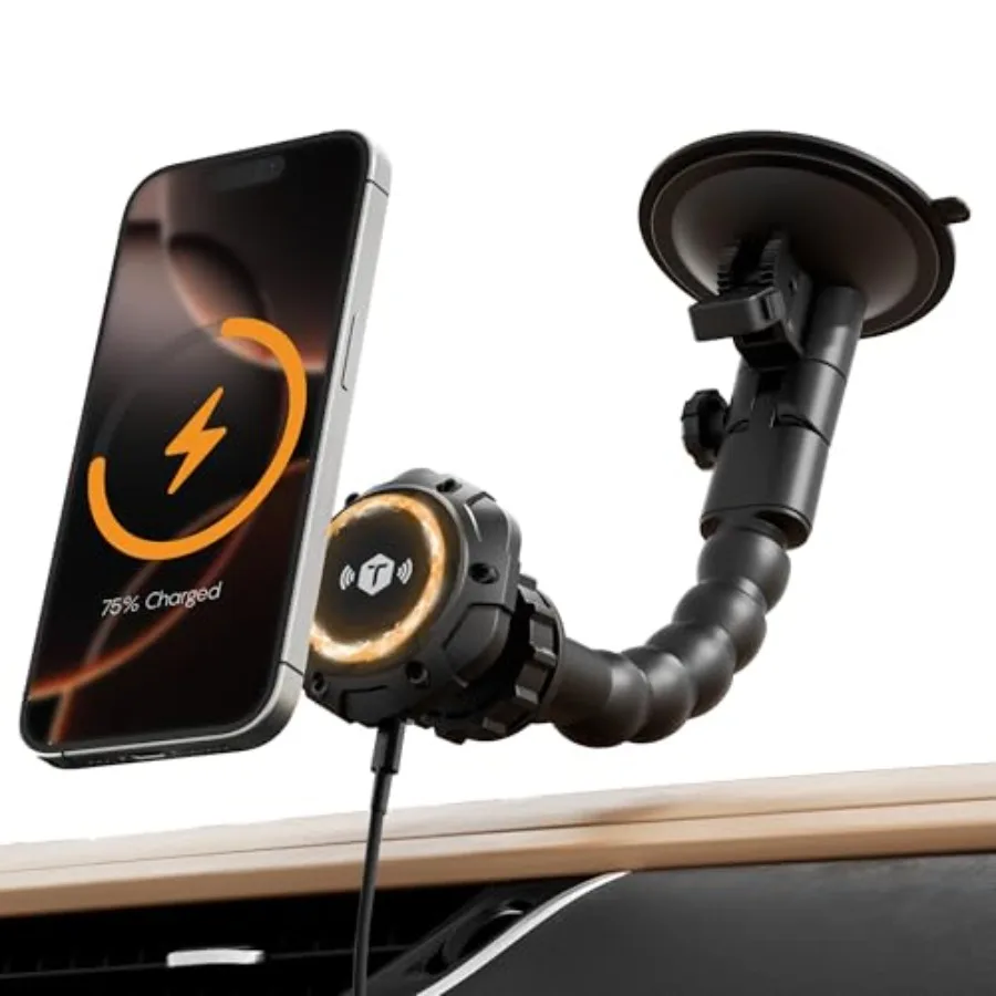Wireless MagTough Python Magnetic Phone Holder for Car 15W Fast Charging MagSafe Car Mount with Pressure Lock Suction Cup Dashb
Wireless MagTough Python Magnetic Phone Holder for Car 15W Fast Charging MagSafe Car Mount with Pressure Lock Suction Cup Dashb