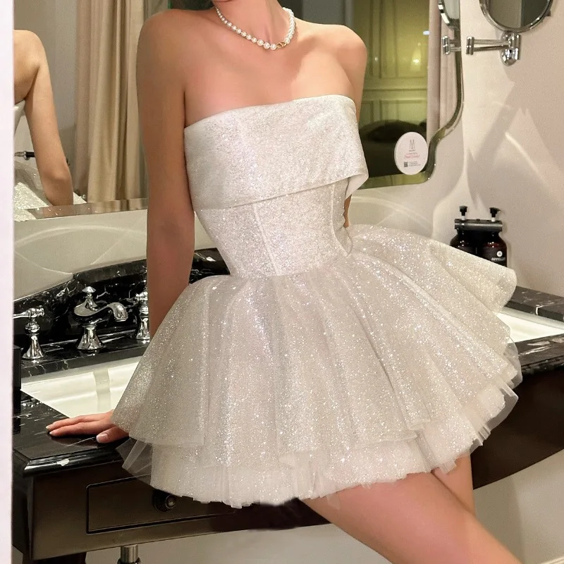 Women's 2025 Spring New Sexy One Shoulder strapless Short Dress for Women women clothing LOOSE FIT
Women's 2025 Spring New Sexy One Shoulder strapless Short Dress for Women women clothing LOOSE FIT