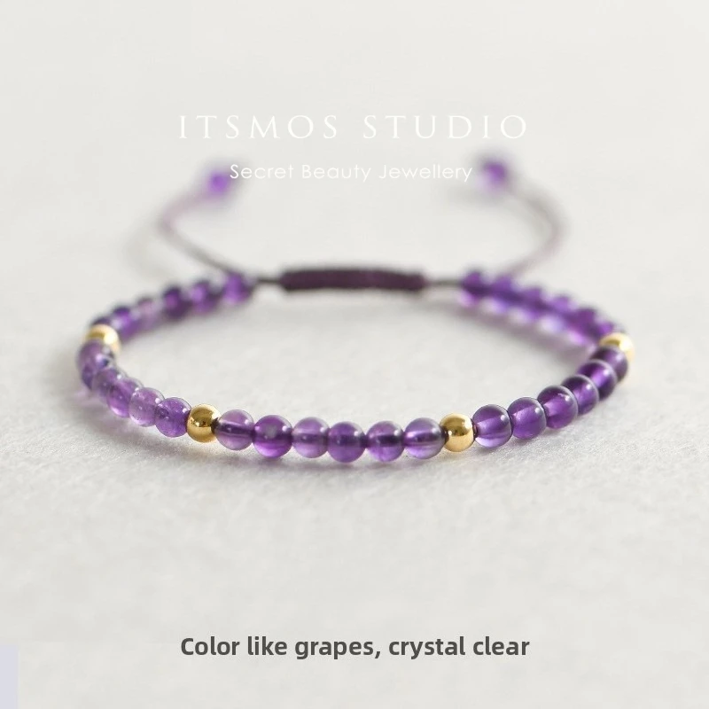 ITSMOS 4mm Natural Amethyst Gold Bead Bracelet Handmade Jewelry Gifts Lucky Round Healing Crystal Charm Bracelets for Women
ITSMOS 4mm Natural Amethyst Gold Bead Bracelet Handmade Jewelry Gifts Lucky Round Healing Crystal Charm Bracelets for Women