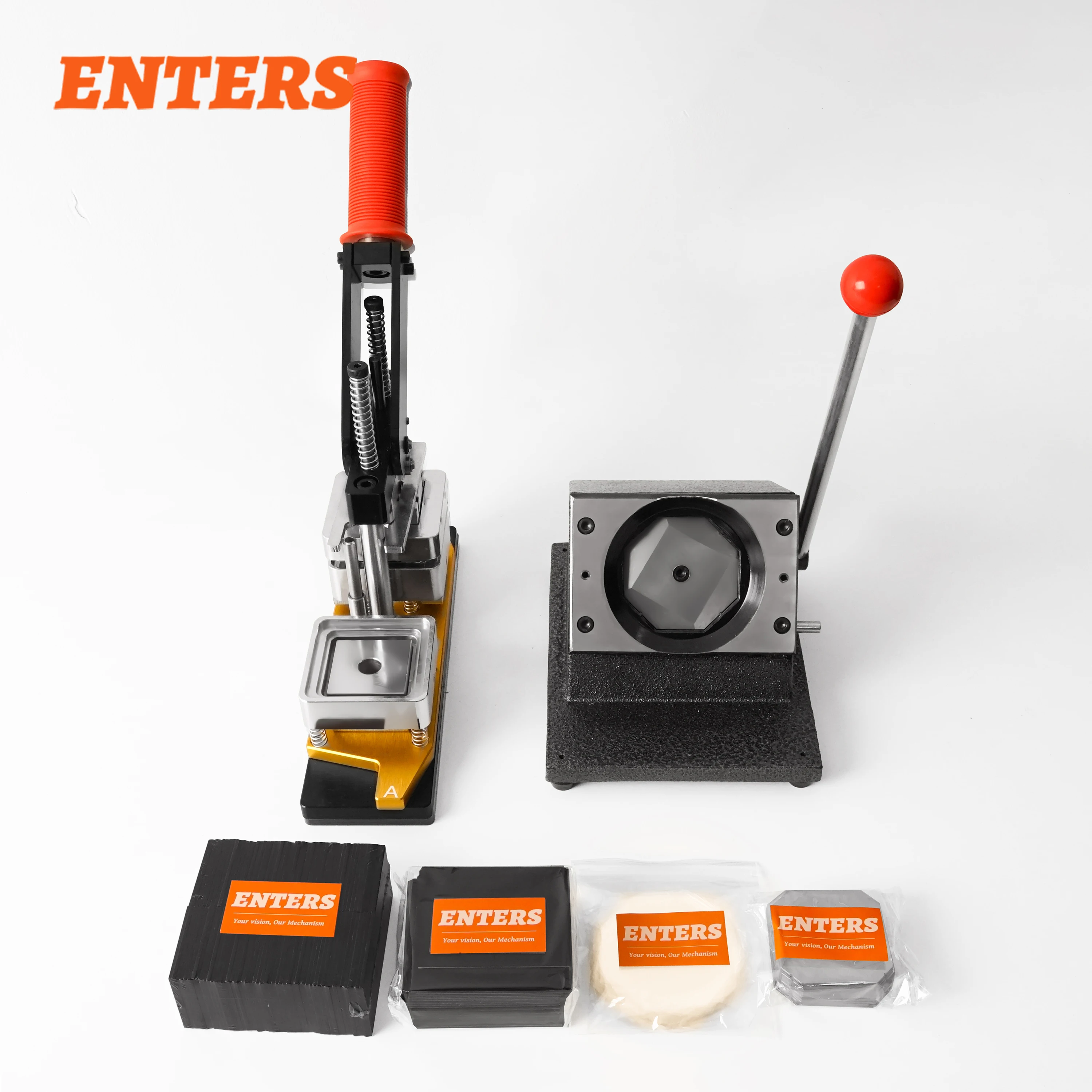 2025 Fridge Magnet Button Making Machine 50*50mm Square Refrigerator Magnets Maker Machine+Cutter+100pcs materials set