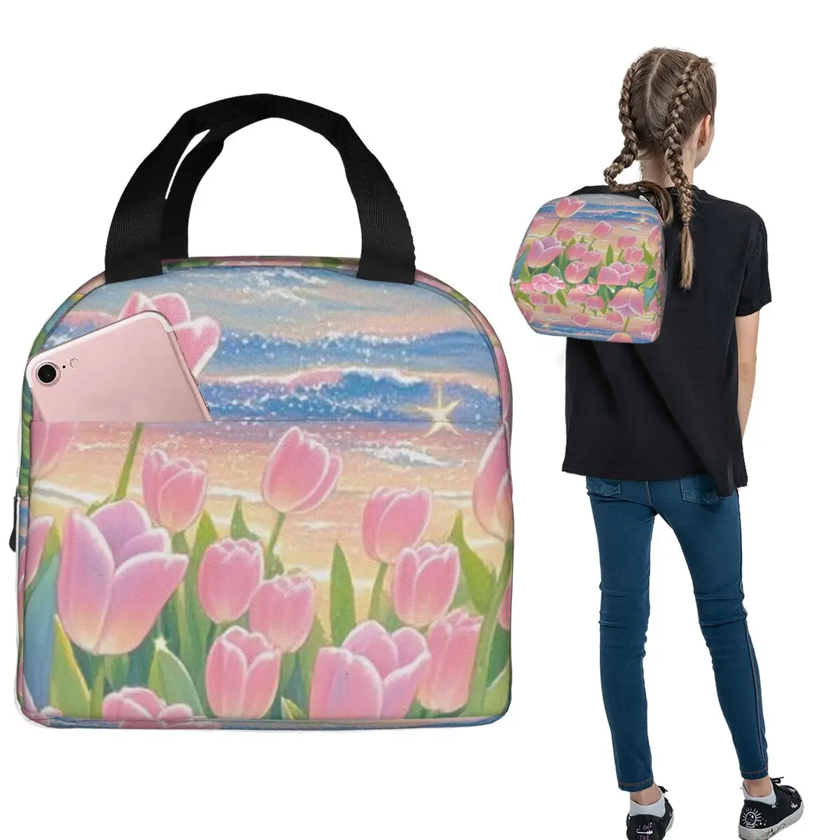 Red Tulip In The Beach Insulated Lunch Bag for Women Kids Portable Food Boxes Thermal Lunch Box Tote
Red Tulip In The Beach Insulated Lunch Bag for Women Kids Portable Food Boxes Thermal Lunch Box Tote