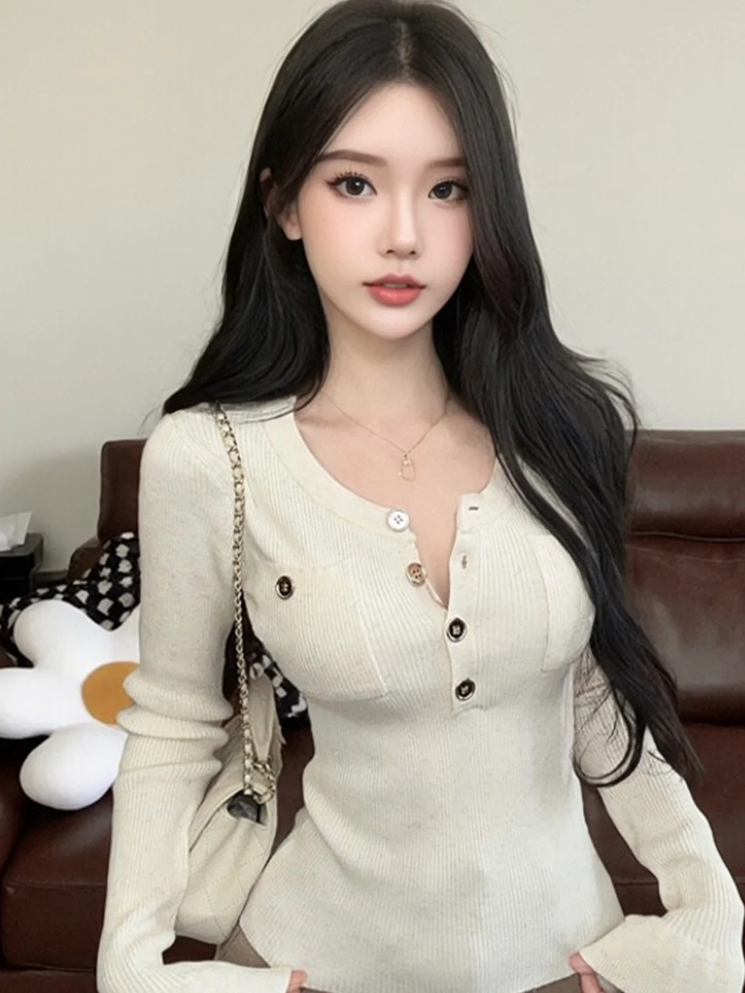 Korean Style round Neck Bell Sleeve Knitted Sweater Women's Autumn Winter Slim Fit Base Layer Top Skin Friendly Breathable
Korean Style round Neck Bell Sleeve Knitted Sweater Women's Autumn Winter Slim Fit Base Layer Top Skin Friendly Breathable