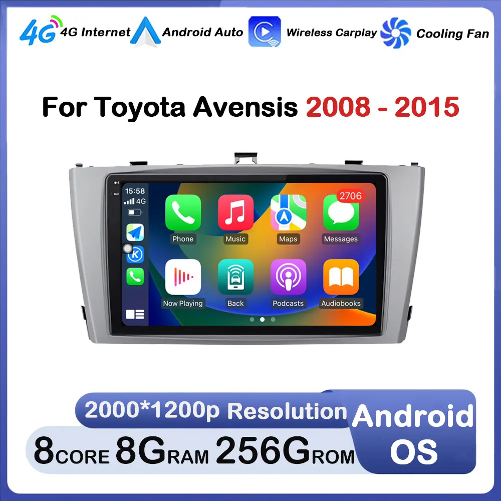 for Toyota Avensis 2008 - 2015 Carplay Car Radio Multimedia Stereo Player WiFi GPS Navigation Android OS QLED Touch Screen
for Toyota Avensis 2008 - 2015 Carplay Car Radio Multimedia Stereo Player WiFi GPS Navigation Android OS QLED Touch Screen