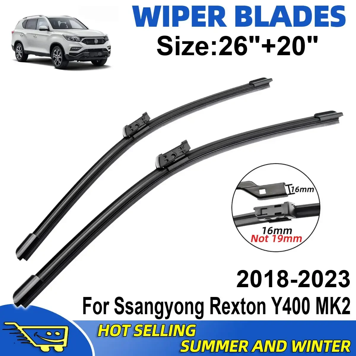 2PCS Wiper Blades Set Kit For Ssangyong Rexton Y400 MK2 2018-2023 Front Windshield Brushes Windscreen Window Accessories
2PCS Wiper Blades Set Kit For Ssangyong Rexton Y400 MK2 2018-2023 Front Windshield Brushes Windscreen Window Accessories