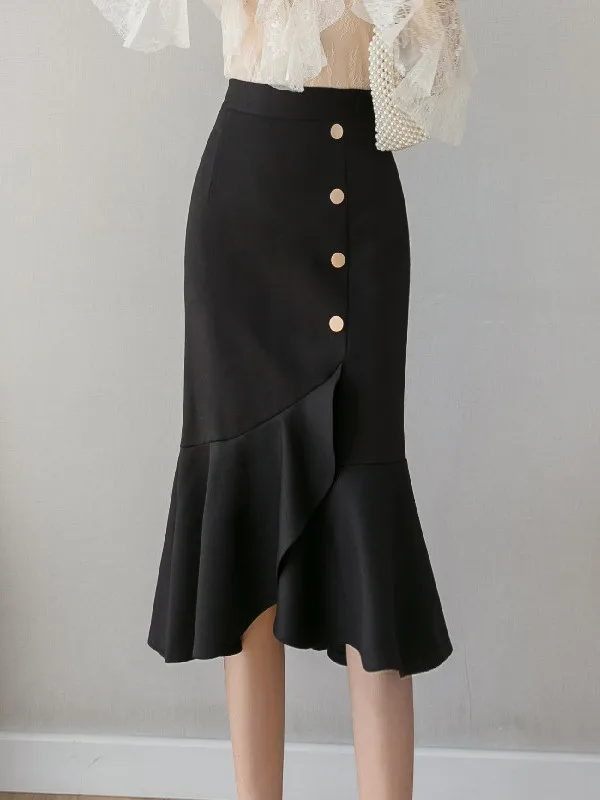 Asymmetric High Waist Black Fish Tail Skirt Women's Spring Summer Autumn New Style Half Length A-Line Skirt Citywalk
Asymmetric High Waist Black Fish Tail Skirt Women's Spring Summer Autumn New Style Half Length A-Line Skirt Citywalk
