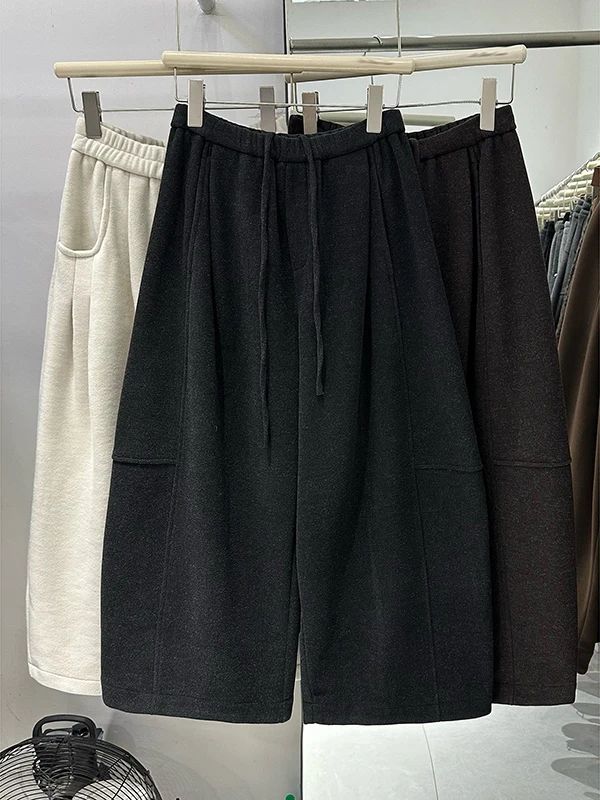 Korean Style Winter Fashionable Fleece Lined Wide Leg Pants Casual Loose Fit Eighteen Length Knife Slimming Trousers
Korean Style Winter Fashionable Fleece Lined Wide Leg Pants Casual Loose Fit Eighteen Length Knife Slimming Trousers