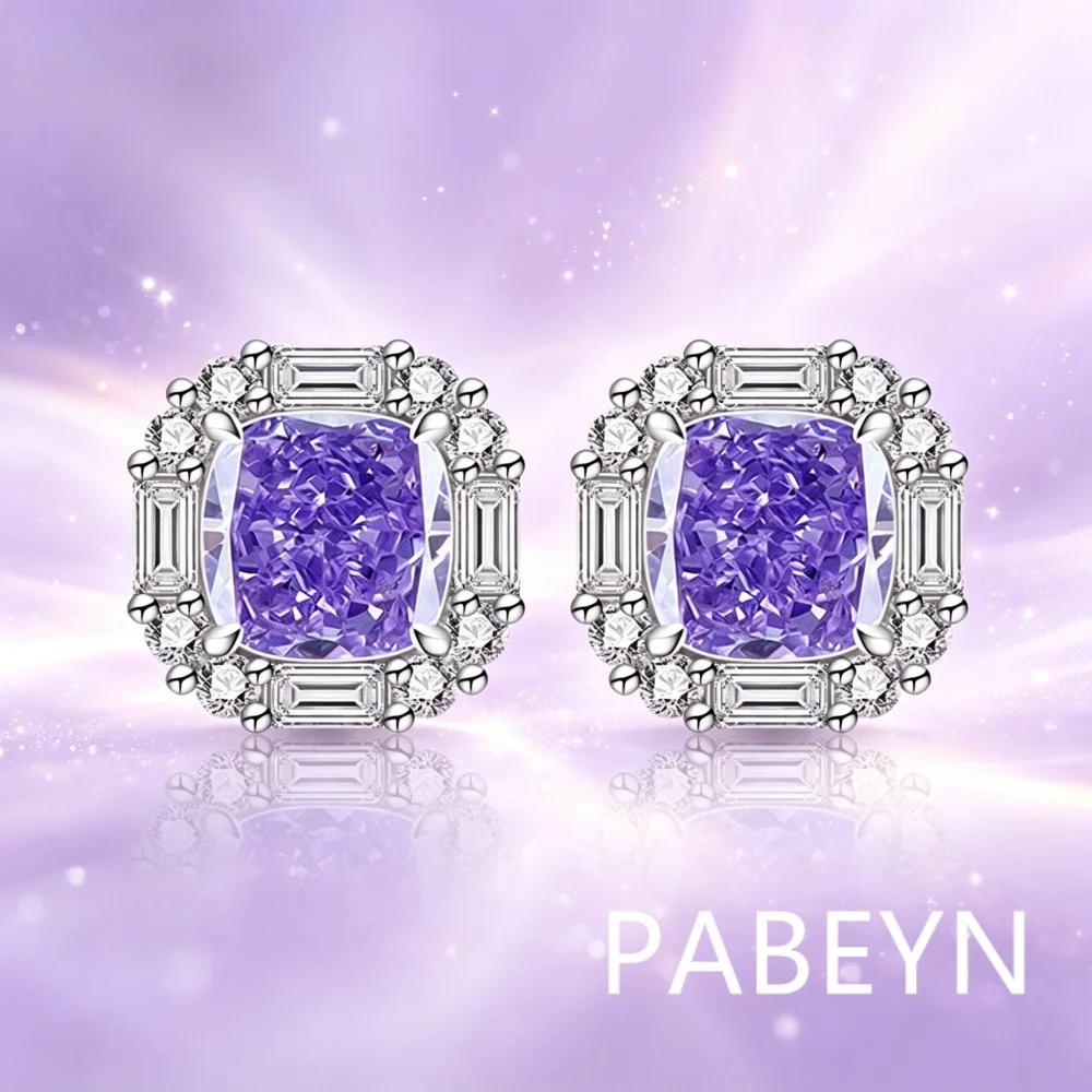 925 Sterling Silver Fashion Luxury Ice Flower Cut Multi-Color Crystal Zircon Sugar Cube Earrings Birthday Party Anniversary Gift
925 Sterling Silver Fashion Luxury Ice Flower Cut Multi-Color Crystal Zircon Sugar Cube Earrings Birthday Party Anniversary Gift