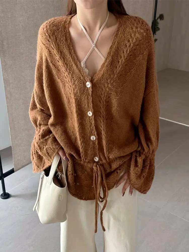 Big Caramel Drawstring Size Knitting Cardigan Sweater V-Neck Long Sleeve Women New Fashion Spring Autumn 2026 Q9VZ
Big Caramel Drawstring Size Knitting Cardigan Sweater V-Neck Long Sleeve Women New Fashion Spring Autumn 2026 Q9VZ