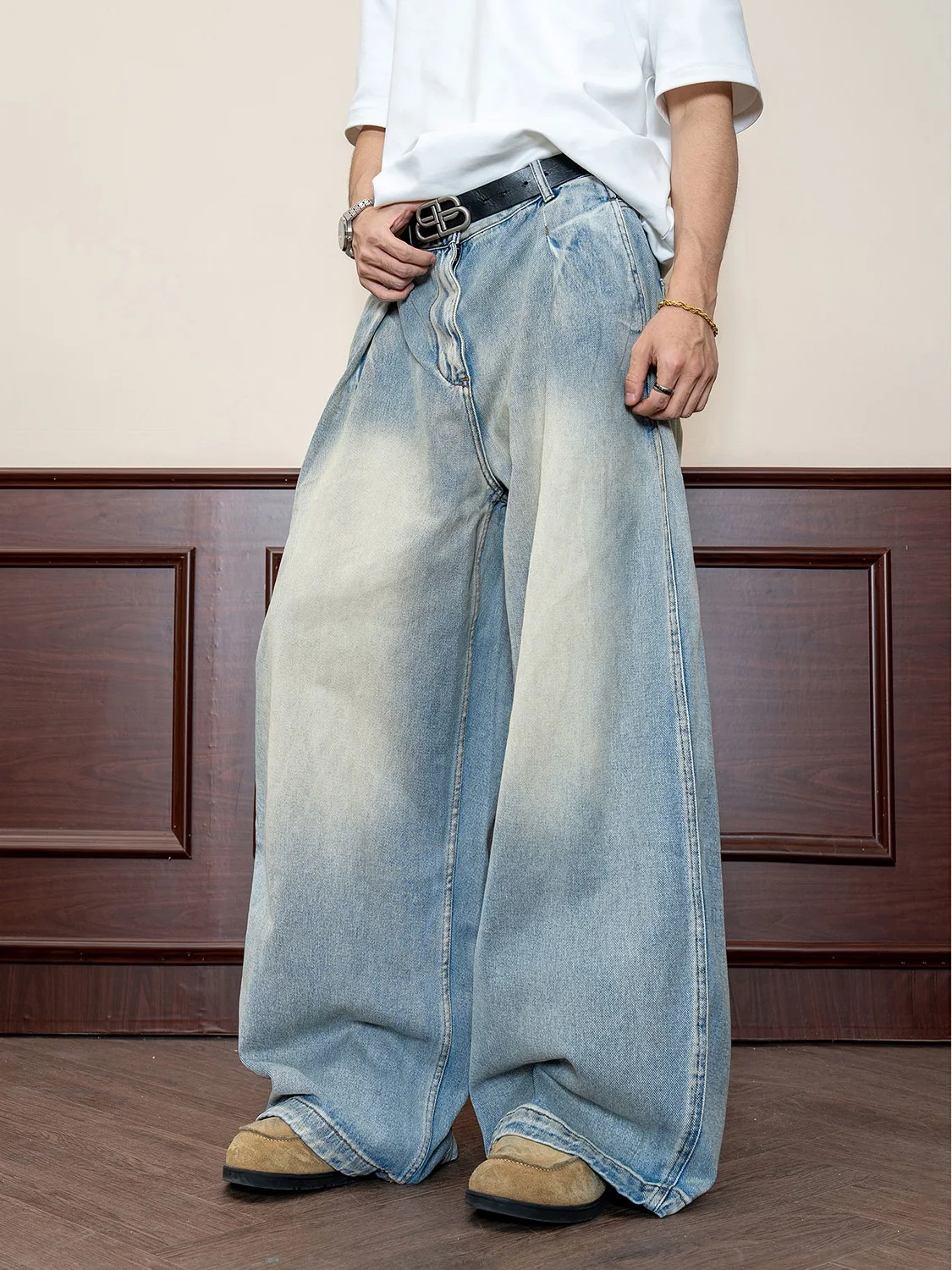 Retro American Street Waed Light Blue Men's Jeans Spring Autumn Loose Wide Leg Long Pants Casual Wear Durable Denim
Retro American Street Waed Light Blue Men's Jeans Spring Autumn Loose Wide Leg Long Pants Casual Wear Durable Denim