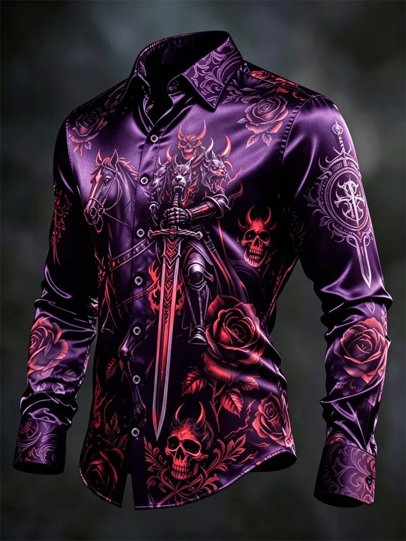 New white background blues angel cross print men's long sleeved shirt retro gothic style slim fit shirt
New white background blues angel cross print men's long sleeved shirt retro gothic style slim fit shirt