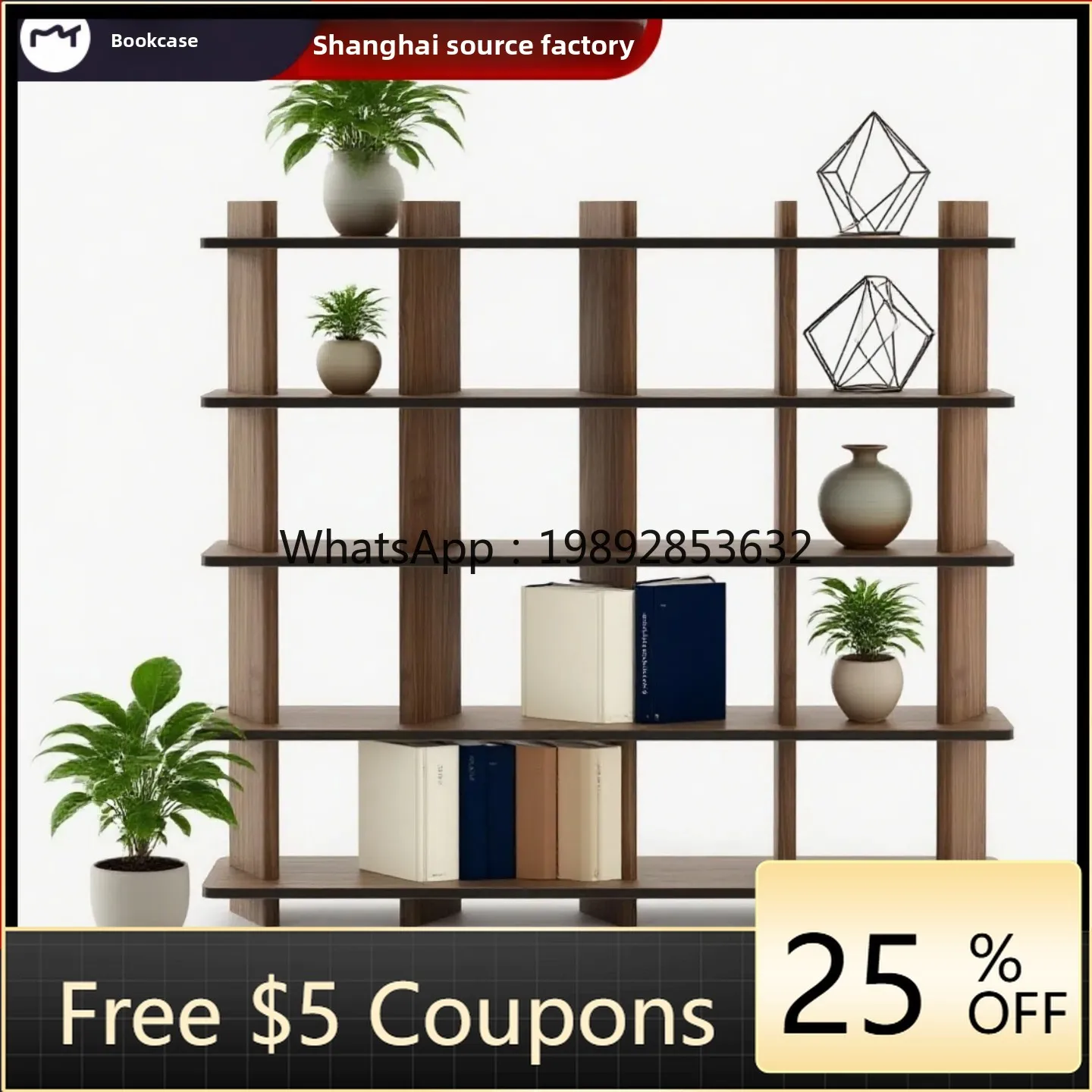 LYY Vintage Style Lacquered Bookshelf Storage Rack Floor-standing Bookcase Living Room Partition Cabinet Wall-mounted
LYY Vintage Style Lacquered Bookshelf Storage Rack Floor-standing Bookcase Living Room Partition Cabinet Wall-mounted