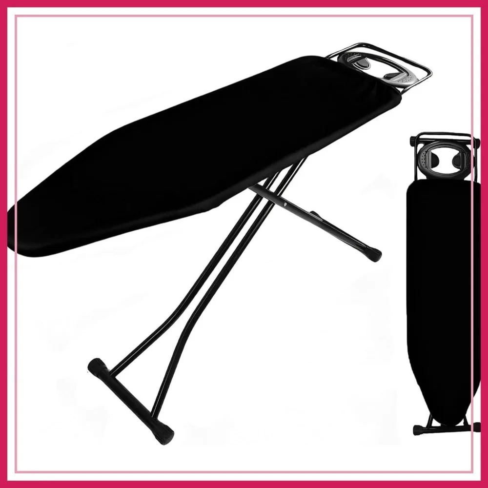 58"x15" Full Size Ironing Board, Heat Resistant Cover, Ultra Thick Padding, Height Adjustable Heavy Duty Metal Frame, Non-Slip Foldable
58"x15" Full Size Ironing Board, Heat Resistant Cover, Ultra Thick Padding, Height Adjustable Heavy Duty Metal Frame, Non-Slip Foldable