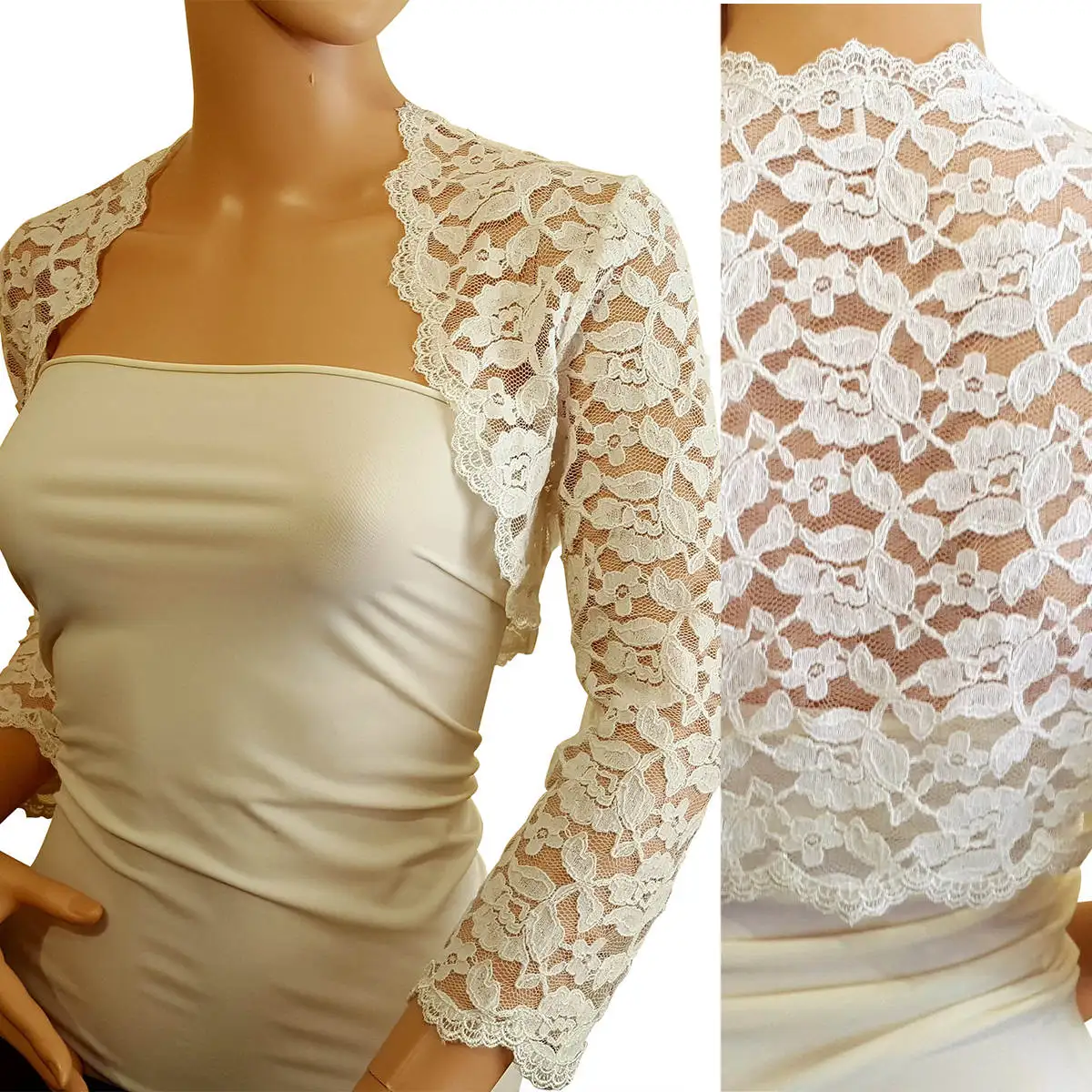 Vintage Appliques Lace Shawl Jacket Long Sleeve Bride Jackets For Strapless Bridal Dress Accessories Custom Made
Vintage Appliques Lace Shawl Jacket Long Sleeve Bride Jackets For Strapless Bridal Dress Accessories Custom Made