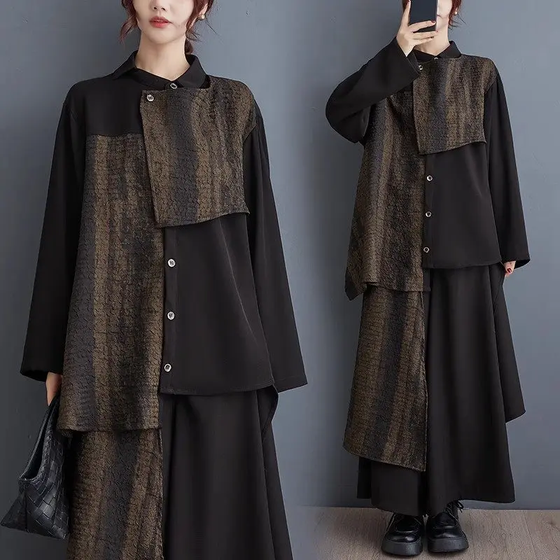 2024 Spring Autumn Two Piece Set Outfits New Drop Feeling Shirt And Wide Leg Pants Versatile Casual Tracksuit For Women Z4366
2024 Spring Autumn Two Piece Set Outfits New Drop Feeling Shirt And Wide Leg Pants Versatile Casual Tracksuit For Women Z4366