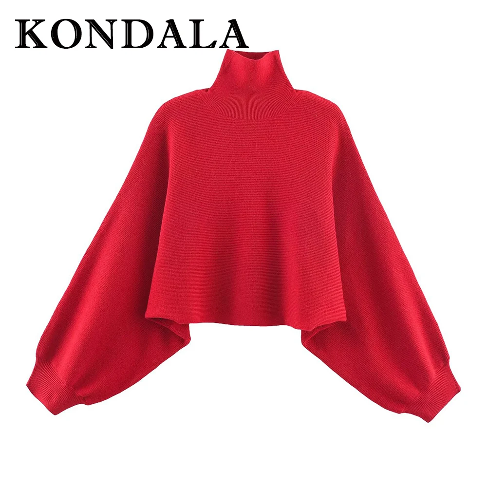 KONDALA Chic Solid Red Knitted 2025 High Neck Women Sweater Vintage Fashion 2025 Casual Winter Female High Street Fall Knitwear
KONDALA Chic Solid Red Knitted 2025 High Neck Women Sweater Vintage Fashion 2025 Casual Winter Female High Street Fall Knitwear