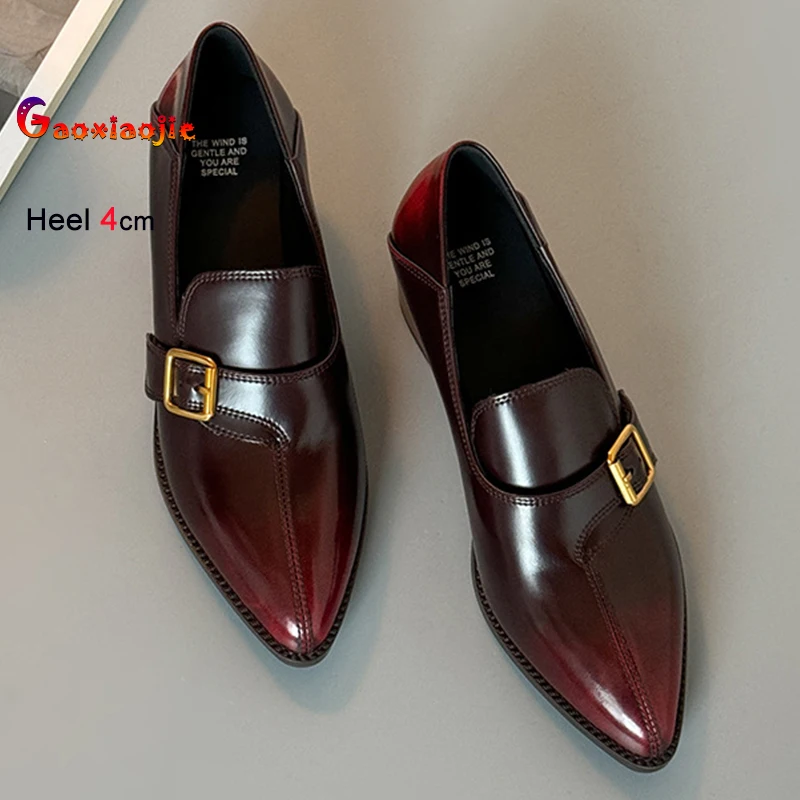 Новые женские туфли-лодочки на толстом каблуке 4 см, коричнево-красные, с ремешком и пряжкой, с острым носком, на весну-осень
Новые женские туфли-лодочки на толстом каблуке 4 см, коричнево-красные, с ремешком и пряжкой, с острым носком, на весну-осень