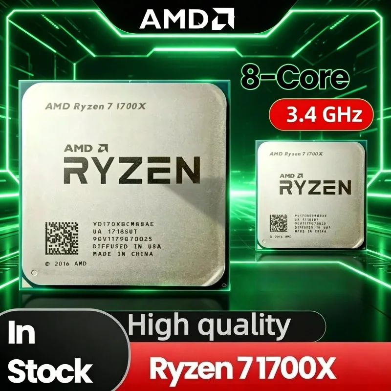 AMD Ryzen 7 1700X Eight-Core 3.4 GHz Socket AM4 AMD R7 1700X CPU Processor YD170XBCM88AE
AMD Ryzen 7 1700X Eight-Core 3.4 GHz Socket AM4 AMD R7 1700X CPU Processor YD170XBCM88AE