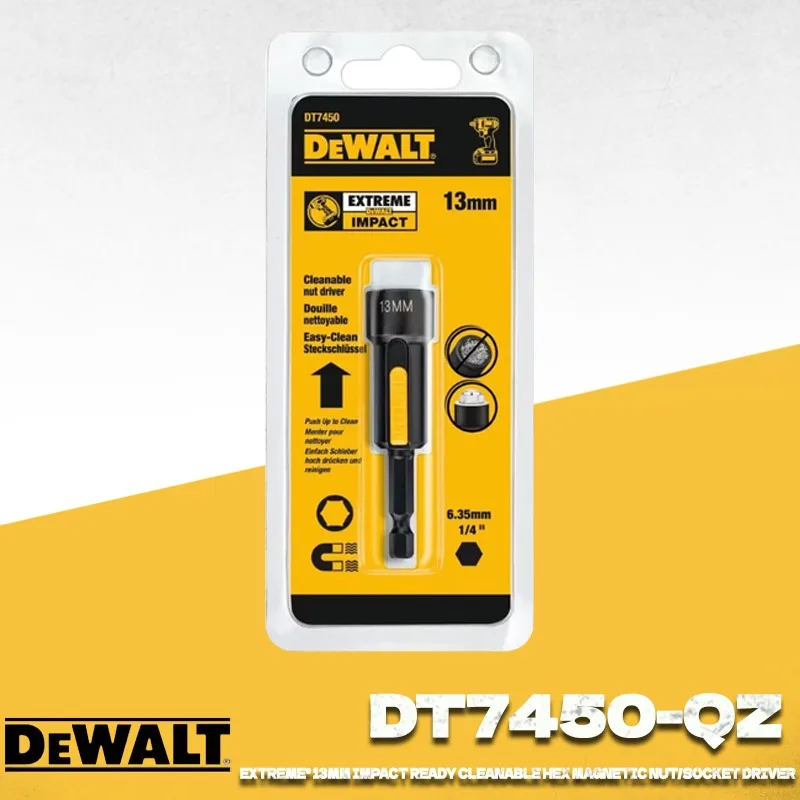 DEWALT DT7450-QZ 13mm Magnetic Hex Socket Driver, Cleanable Nut Driver Bit for Impact Drill, EXTREME Series, 1/4" Hex Shank
DEWALT DT7450-QZ 13mm Magnetic Hex Socket Driver, Cleanable Nut Driver Bit for Impact Drill, EXTREME Series, 1/4" Hex Shank