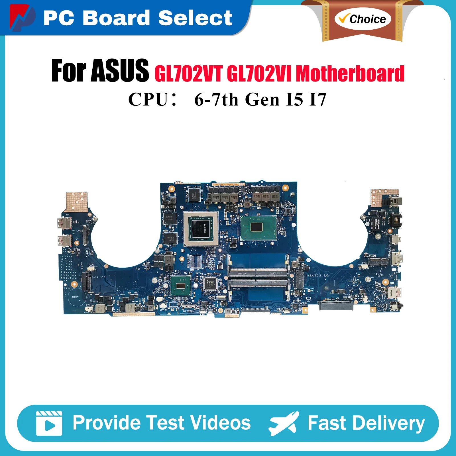 GL702VT Laptop Motherboard For ASUS ROG Strix GL702VSK S7VS GL702VI GL702VMK GL702V Mainboard With I5 I7 CPU 100% tests OK stk
GL702VT Laptop Motherboard For ASUS ROG Strix GL702VSK S7VS GL702VI GL702VMK GL702V Mainboard With I5 I7 CPU 100% tests OK stk