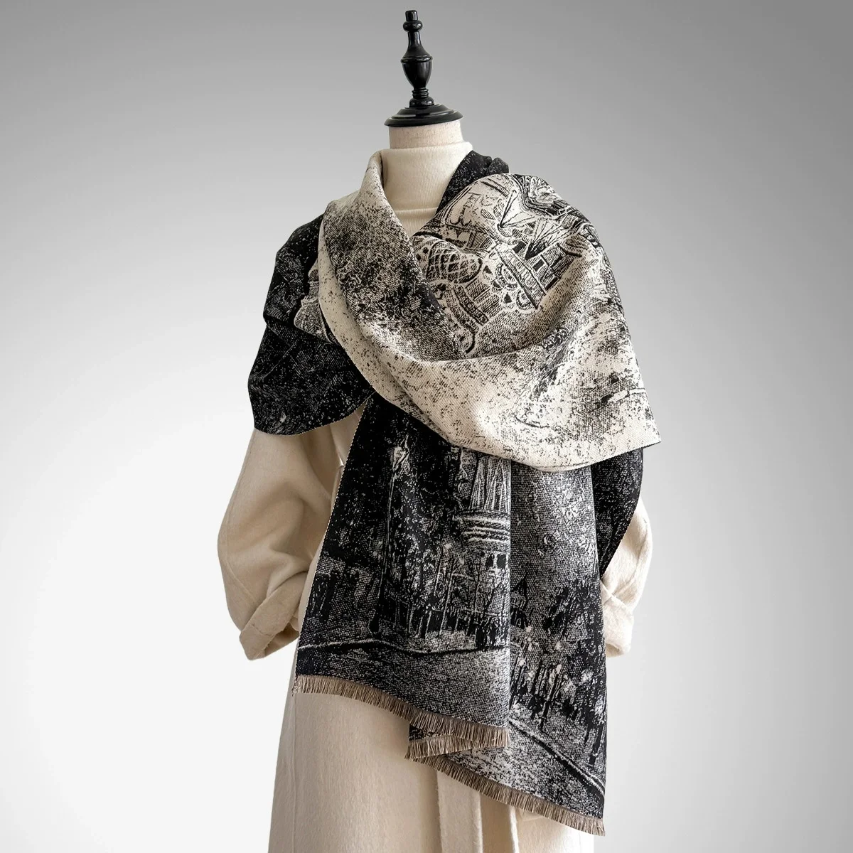 Новый кашемировый женский двусторонний шарф в стиле ретро с принтом замка, зимняя теплая шаль из пашмины, шарф-пончо с одеялом
Новый кашемировый женский двусторонний шарф в стиле ретро с принтом замка, зимняя теплая шаль из пашмины, шарф-пончо с одеялом