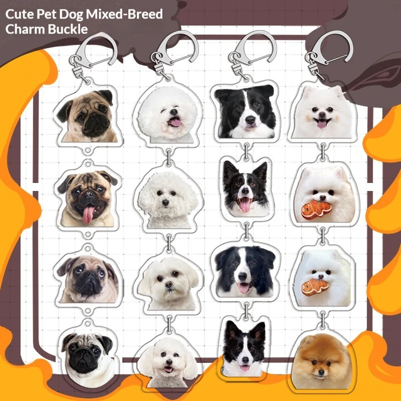 Cute Pet Acrylic Dog Keychain Mixed Dog Breeds Samoyed Chihuahua French Bulldog Backpack Bag Charm Key Ring Gift for Pet Lovers
Cute Pet Acrylic Dog Keychain Mixed Dog Breeds Samoyed Chihuahua French Bulldog Backpack Bag Charm Key Ring Gift for Pet Lovers