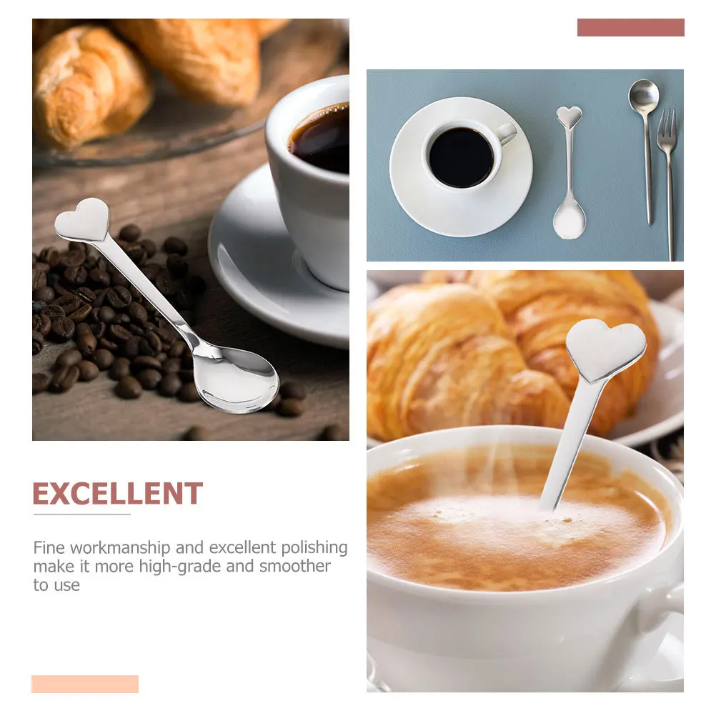 6Pcs Adorable Heart Design Spoons Stainless Steel Exquisite Dessert Coffee Ice Cream Cake Scoops Spoon Tea Spoons
6Pcs Adorable Heart Design Spoons Stainless Steel Exquisite Dessert Coffee Ice Cream Cake Scoops Spoon Tea Spoons