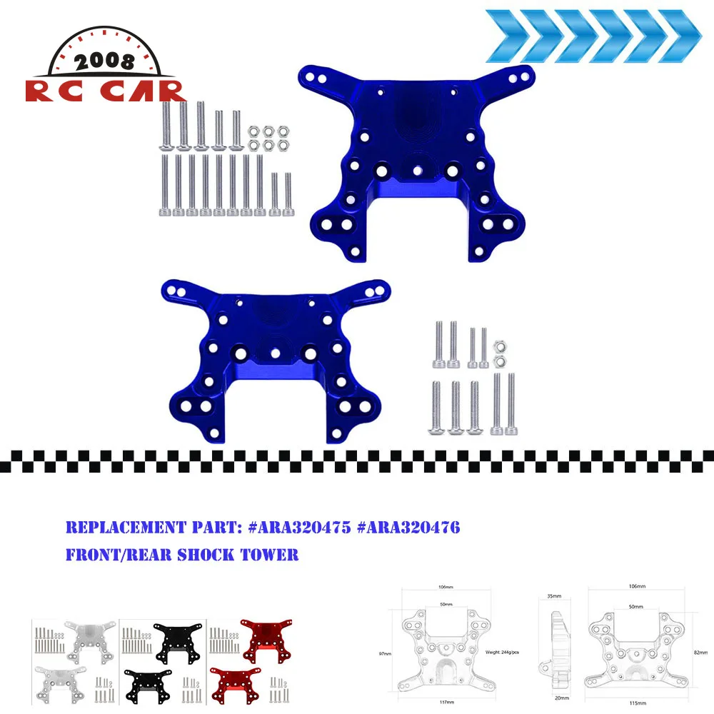 1/5 Aluminum Front Rear Shock Tower #ARA320475 #ARA320476 For Rc Car Arrma Outcast Kraton ARA5208 8S Upgrade Parts
1/5 Aluminum Front Rear Shock Tower #ARA320475 #ARA320476 For Rc Car Arrma Outcast Kraton ARA5208 8S Upgrade Parts